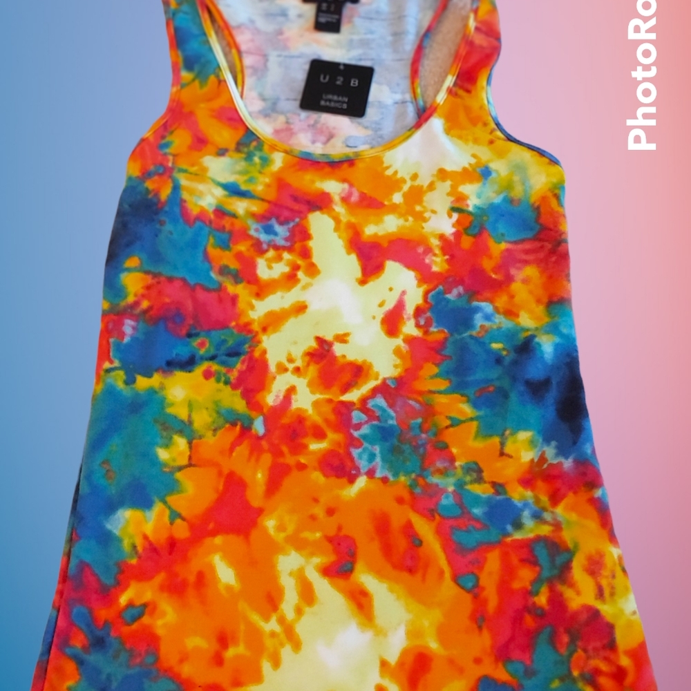Tie-dye sport tank top girls juniors S
